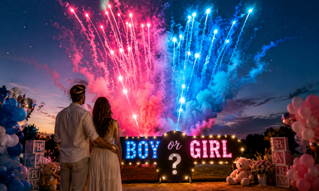 gender reveal fireworks